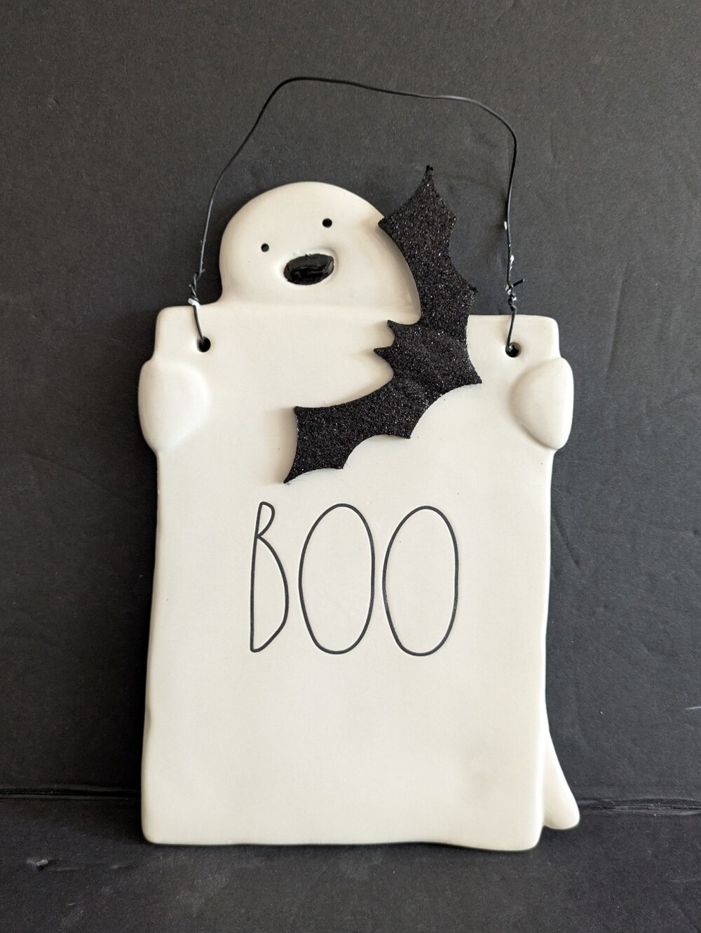 Rae Dunn by Magenta Boo Ghost Black Bat Wire Hook for Display